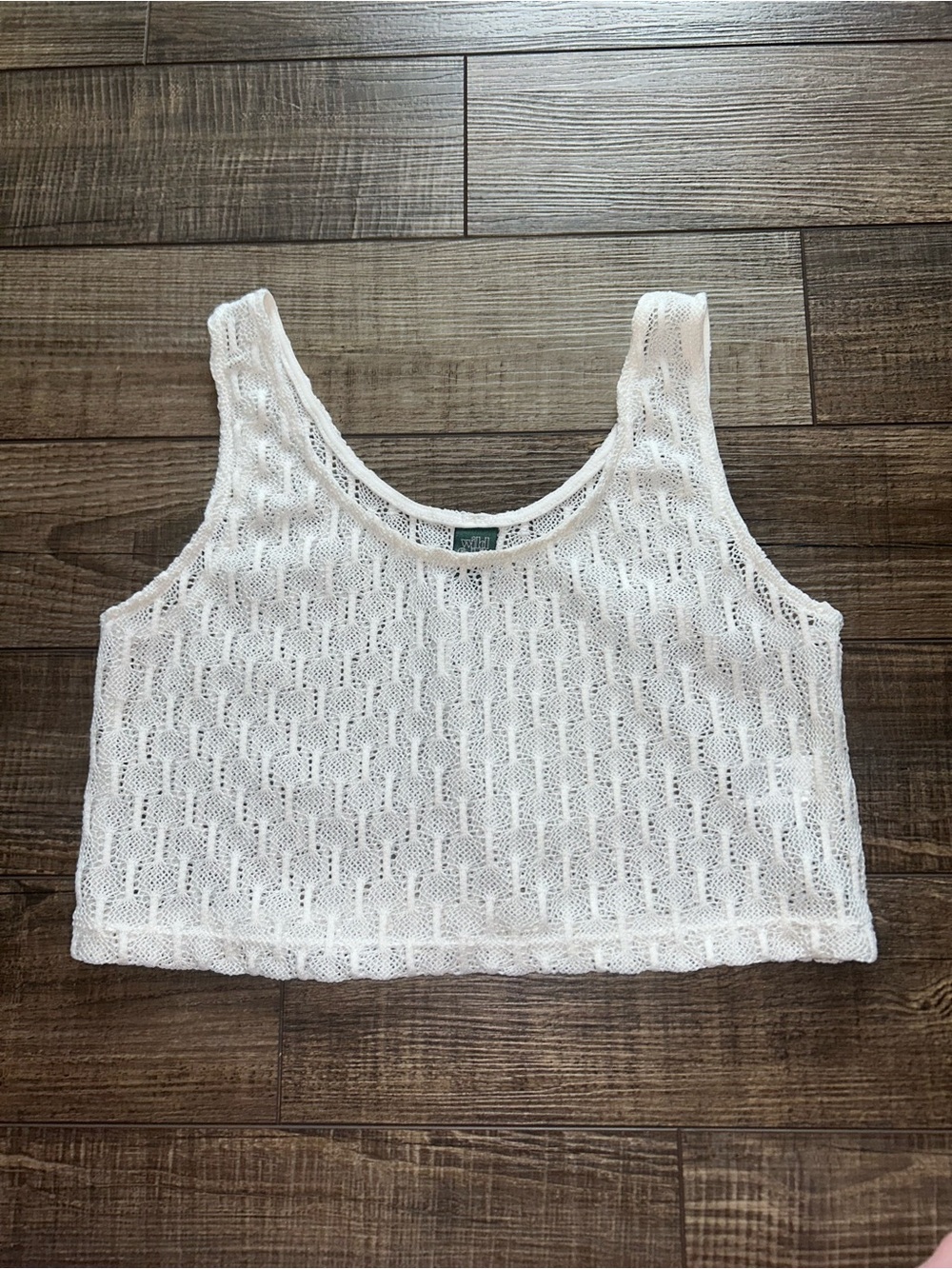 wild fable White Crochet Crop Tank